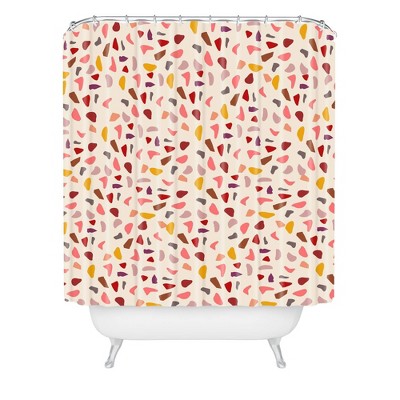 Mirimo Terrazzo Fall Shower Curtain Red - Deny Designs