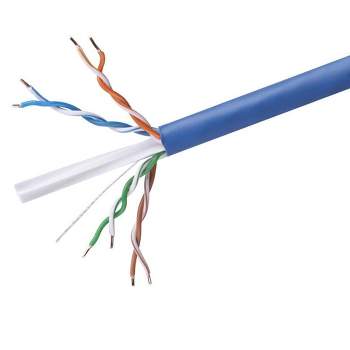 Cat6 Network Cable, CM, Solid Copper, Blue, 1000ft