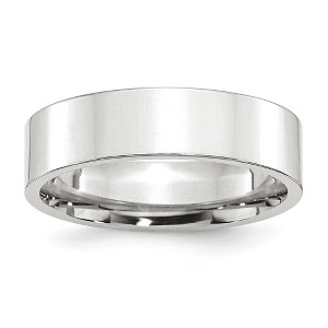 Black Bow Jewelry 4mm to 6mm Platinum Polished Flat Comfort Fit Band - 1 of 4