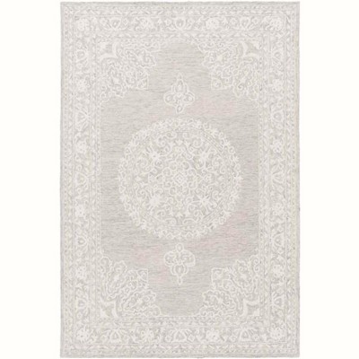 Mark & Day Northwich 8'x10' Rectangle Tufted Indoor Area Rugs Taupe: Stain-Resistant Wool, Medallion Pattern, Traditional Decor
