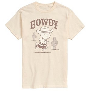 Men's - Peanuts - Howdy Charlie Brown- Men's Short Sleeve Graphic T-Shirt Short Sleeve Graphic T-Shirt - 1 of 4