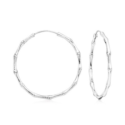 Ross-Simons Sterling Silver Bamboo-Style Endless Hoop Earrings