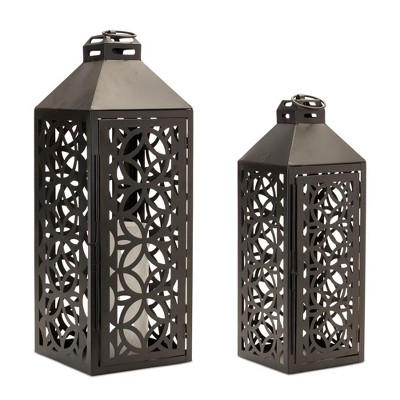 Melrose Geometric Metal Lantern (Set of 2)