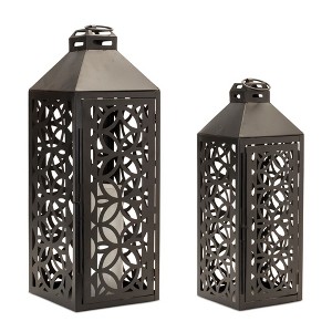 Melrose Geometric Metal Lantern (Set of 2) - 1 of 3