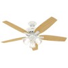 Hunter Fresh White Newsome Lighted Ceiling Fan 52" Fresh White Finish with Light Kit and WhisperWind Motor - 2 of 4