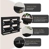 Large Rattan Shoe Storage Cabinet with 4 Flip Drawers, Freestanding Shoe Organizer with Wooden Legs for Entryway, Black Handles - 3 of 4