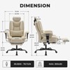 Grungis PU Leather Swivel Office Chair with Liftable Headrest,Gaming Chair with Lumbar Support and High Backrest,Computer Chair for Office - 3 of 4