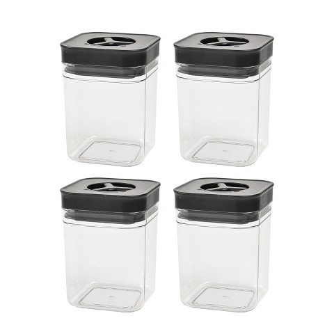 SharpChef 4PK Airtight Twist & Lock Food Storage Container with locking lid, Leakproof, Kitchen Pantry Organization and Storage, BPA-Free 41 oz
