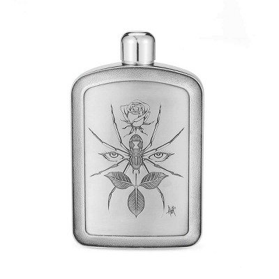 Royal Selangor Hand Finished Ink Collection Pewter Limited Edition Vu Noir Spider Hip Flask Gift