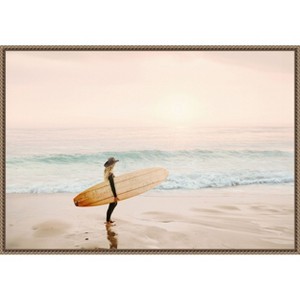 Amanti Art Surfer Cowgirl by Kathrin Pienaar Canvas Wall Art Print Framed - 1 of 4