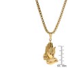 Steeltime Men's stainless steel prayer hands pendant. Color Options: Silver, Gold, Black, Multicolored - 3 of 4