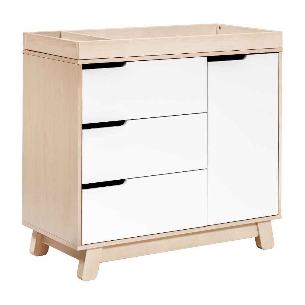 Babyletto Hudson 3-Drawer Changer Dresser with Removable Changing Tray - Washed Natural/White -  50149545
