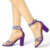 Allegra K Women's Rhinestones Crisscross Strap Strappy Chunky Heel Sandals - 2 of 4