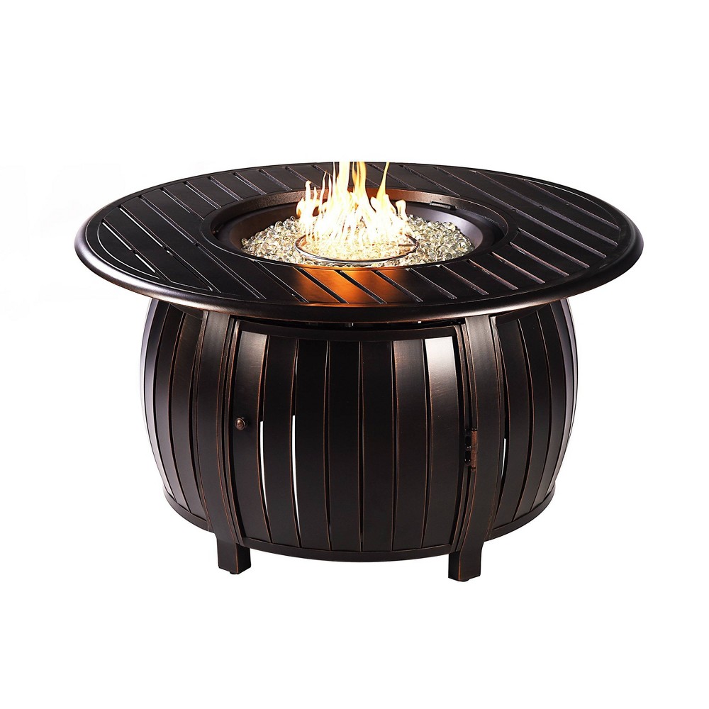 Photos - Electric Fireplace Oakland Living Aluminum 44" 55000 BTUs Round Outdoor Patio Dining Table Co