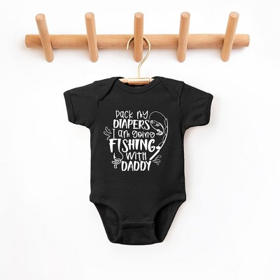 Fishing shirt | Pack my diapers I'm going fishing with Daddy | T-Shirt One  piece Bodysuit | Fish with Dad | Little Girl