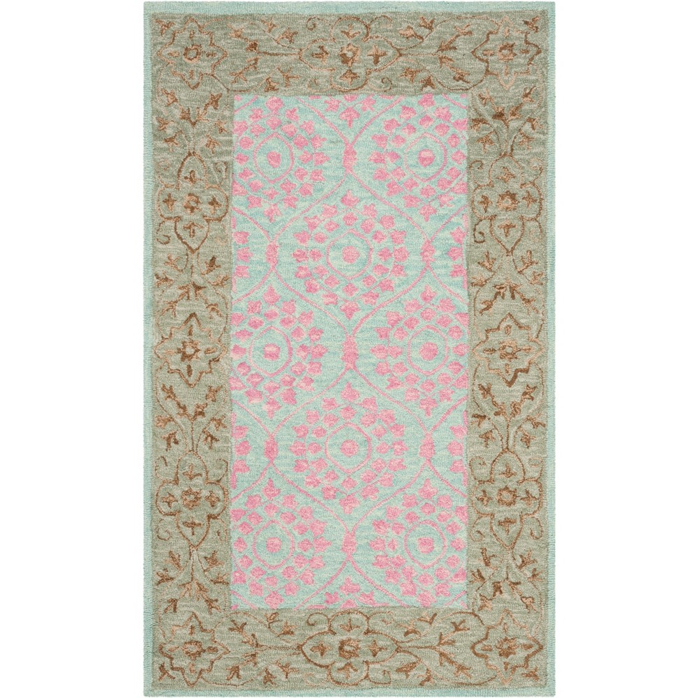 2'x3' Leaf Hooked Accent Rug Taupe/Pink - Safavieh