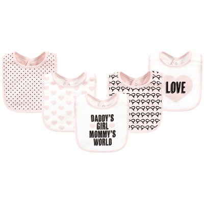 Hudson Baby Infant Girl Cotton Bibs, Mommys World, One Size