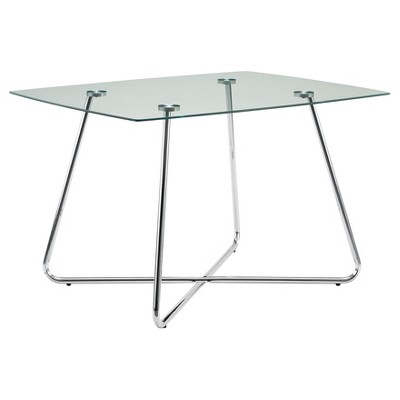 Dining Table - Chrome with Tempered Glass - EveryRoom