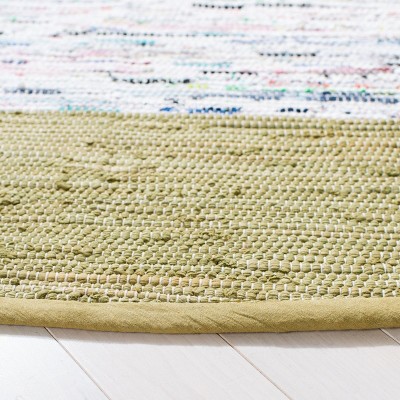 Coastal Charm Off-White Cotton 47" Round Hand-Woven Rug
