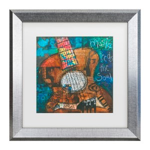 Trademark Fine Art - Jennifer Mccully Music Feeds The Soul - Guitar Matted Framed Art - 1 of 1