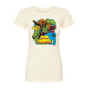 Women's - Star Wars - Neon Alien Creatures Fitted Graphic T-Shirt - 1 of 2