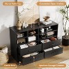 4 Drawers Dresser with 6 Open Cubbies, Modern Chest of Drawers, Adjustable Shelves, for Living Room,Hallway - 4 of 4
