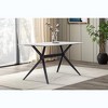 LeisureMod Elega Modern Dining Table Rectangular Tabletop and Durable Black Stainless Steel Base for Kitchen and Dining Room - 3 of 4
