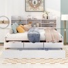 NicBex Full Size Platform Bed Modern Pine Bed Frame with Trundle, Open Storage Bookshelves and 3 Drawers for Bedroom, No Box Spring Required, White - 2 of 4