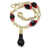 RMZ GOLD NYC Unisex 18K Gold Filled Azabache Black Hand Figa Kabbalah Baby Kid Women Men 6 Inches - 2 of 3