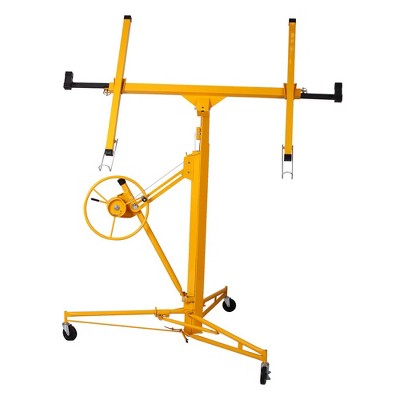 Drywall Lift, 13 Ft Lift Sheetrock Lift Drywall Lift for Ceiling, Drywall Lift Panel With Rolling Caster Wheels, Lock Device and Built-In Winch Brake