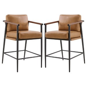 Spruce&Spring Modern Counter Stools  with Metal & Wood - 1 of 4