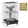 42" Ferret Cage, Small Animal Habitat Metal Pet Cage with Wheels Brakes, Hammocks, Hanging Tunnels, and 3 Doors - 3 of 4