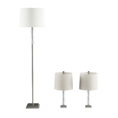 Crystal Column Style Base Lamp-Set Of 3