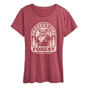 Women's - Star Wars - Ewok Protect The Forest Short Sleeve Graphic T-Shirt - 1 of 4
