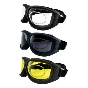 3 Pairs of Birdz Eyewear Hawk Safety Goggles with Clear, Smoke, Yellow Lenses - 1 of 4