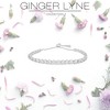 Round CZ Tennis Bracelet for Women Adjustable Chain Slide Bead White Gold Plated Ginger Lyne Collection - 2 of 4