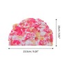 Unique Bargains Polyester Flower Pattern Swim Cap 5.91"x9.25" Pink White 1 Pc - 4 of 4