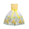 MyKids-USA Baby Girl Flower Mesh Overlay Design Bow Tie Vest Dress Birthday Formal Dress - 4 of 4