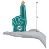 Old World Christmas Blown Glass Ornament for Christmas Tree, Miami Dolphins Foam Finger - 4 of 4