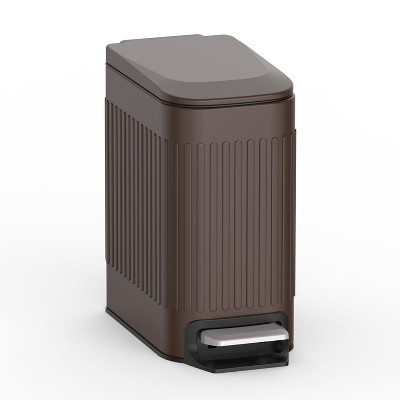 Slim Bathroom Trash Can with Lid Soft Close, 6 Liter/1.6 Gallon Stainless Steel Small Garbage Can