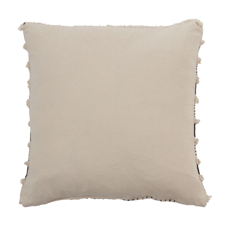 Saro Lifestyle Block Print Design Tufted Throw Pillow With Poly Filling, 2 of 4