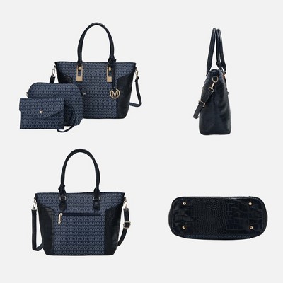 MKF Collection Tote Handbag with Cosmetic Pouch and Wristlet, Shonda 3-Piece Set – MKF Collection by Mia K – Tan — фото 7