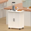 Kitchen Island with Barn Door and Wheels for Dining Room, Bathroom, Kitchen - 4 of 4