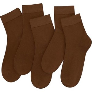 SERISIMPLE Women Thin Viscose Bamboo Socks Crew Lightweight Above Ankle Casual Dress Sock 5 Pairs - 1 of 4