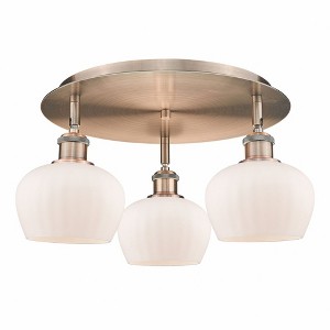 Fenton - 3 Light Flush Mount In Art Deco Style-8 Inches Tall and 18.25 Inches Wide - 1 of 1