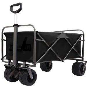 CAVINAS Outdoor Portable Wagon Cart, Shopping Cart with Big Wheels, Utility Shopping Wagon for Camping, Shopping - 1 of 4