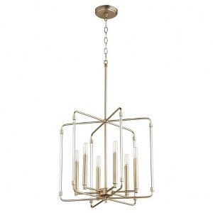 Quorum Lighting Optic 6-Light Pendant, Aged Brass, 20 Width, 18 Height - 1 of 1