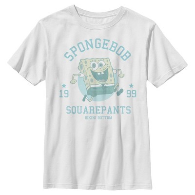 Boy's Spongebob Squarepants Distressed Blue Bikini Bottom T-shirt ...