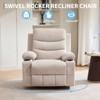 Recliner Chair - Oversized Manual Reclining Rocking Chair, 360 Swivel Glider with Cup Holder, Massage and Heat, Sofa for Adults, Living Room, Bedroom - 2 of 4