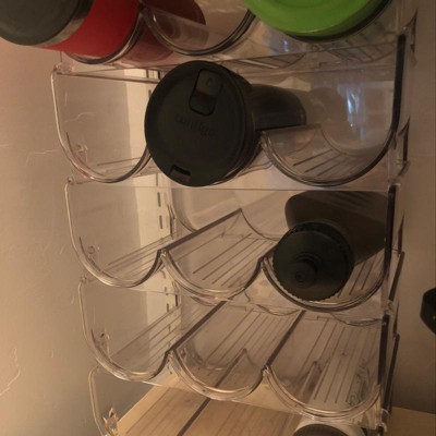 Transparent Water Bottle Organizer Stackable Bottle Storage Holder for  Kitchen Home Cabinet Organizer Stacking Can Dispenser E2S
